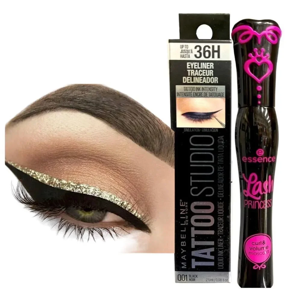 THE PERFECT SET Black Mascara and Black Eyeliner/ Bundle of Two NEW